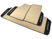 Beige Floor Mats For Tesla Model S With Alcantara Leather - AutoWin