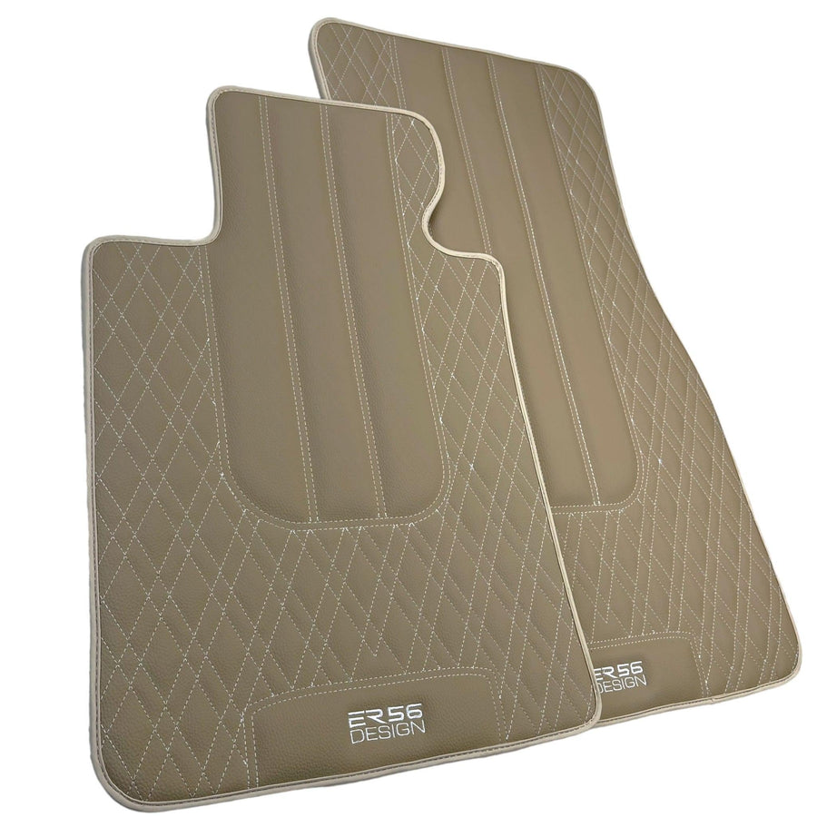 Beige Leather Floor Floor Mats For BMW 1 Series F20 - AutoWin