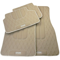 Beige Leather Floor Floor Mats For BMW 5 Series E39 - AutoWin