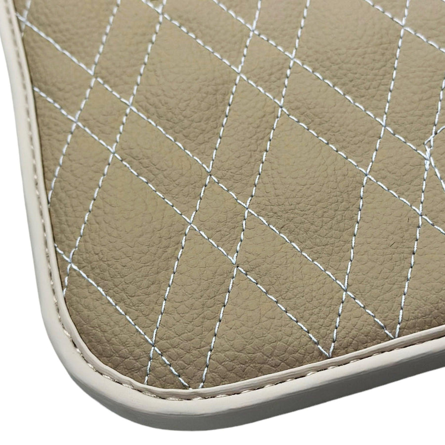 Beige Leather Floor Mats For BMW 1 Series E88 Convertible - AutoWin