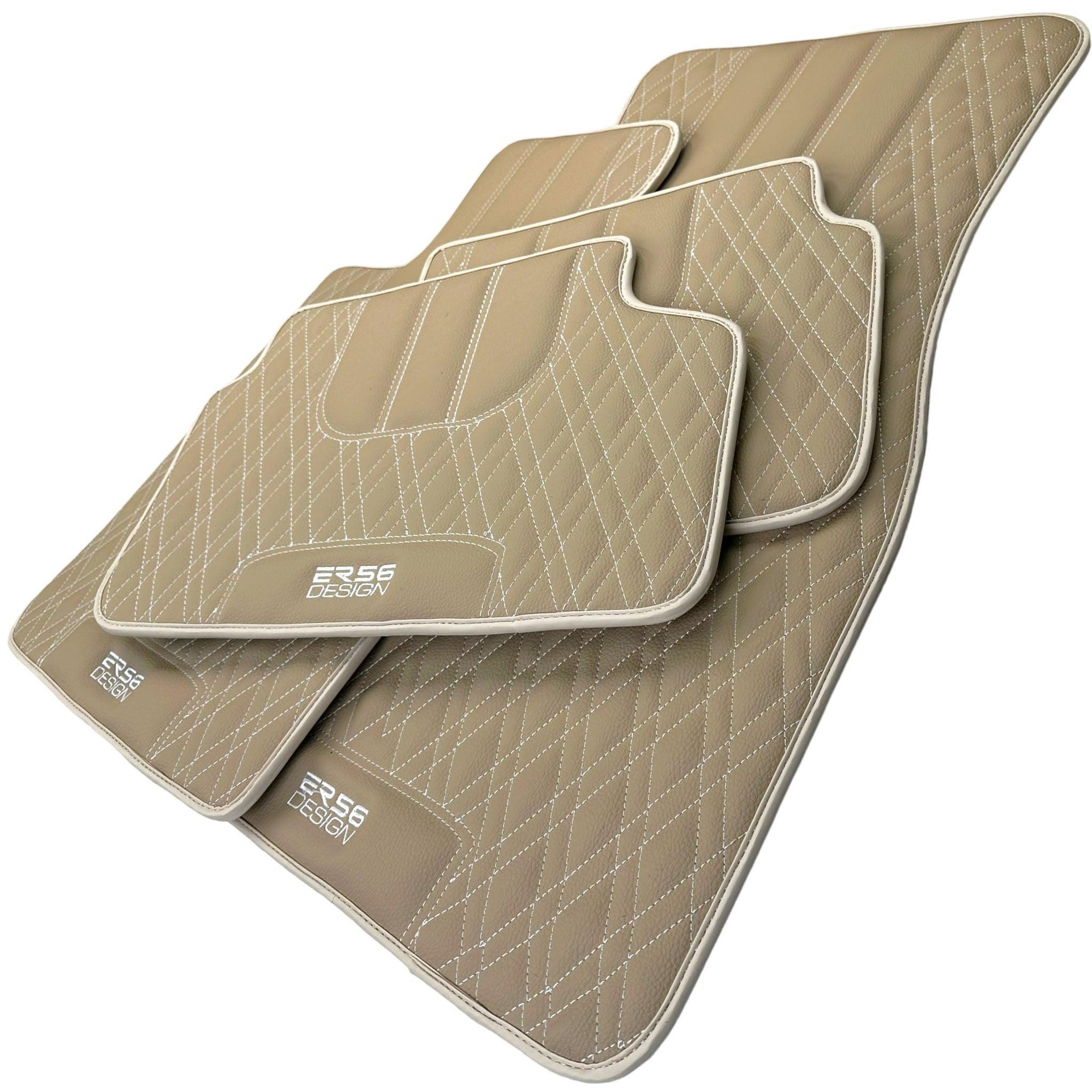 Beige Leather Floor Mats For BMW M3 E93 - AutoWin