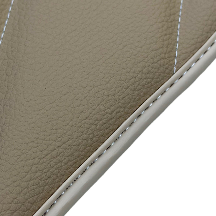 Beige Leather Floor Mats For Mercedes Benz C-Class CL203 Coupe (2000-2008) | ER56 Design - AutoWin