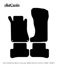 Beige Leather Floor Mats For Mercedes Benz C-Class S203 Estate 4Matic (2001-2007) | ER56 Design - AutoWin