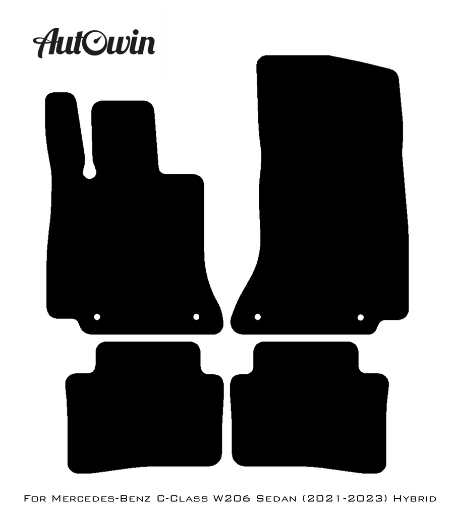 Beige Leather Floor Mats For Mercedes Benz C-Class W206 Sedan (2021-2023) Hybrid| ER56 Design - AutoWin