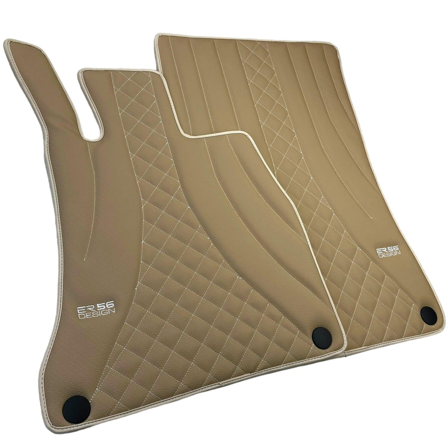 Beige Leather Floor Mats For Mercedes Benz CLA-Class C118 Coupe (2019-2023) | ER56 Design - AutoWin
