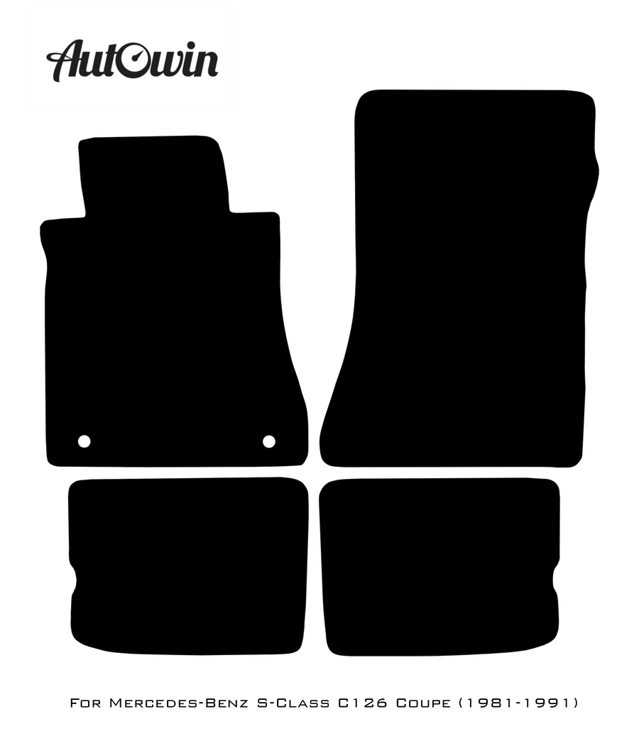 Beige Leather Floor Mats For Mercedes Benz S-Class C126 Coupe (1981-1991) | ER56 Design - AutoWin