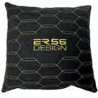 Black Alcantara Leather Pillows ER56 Design Set of 2 Yellow Sewing - AutoWin