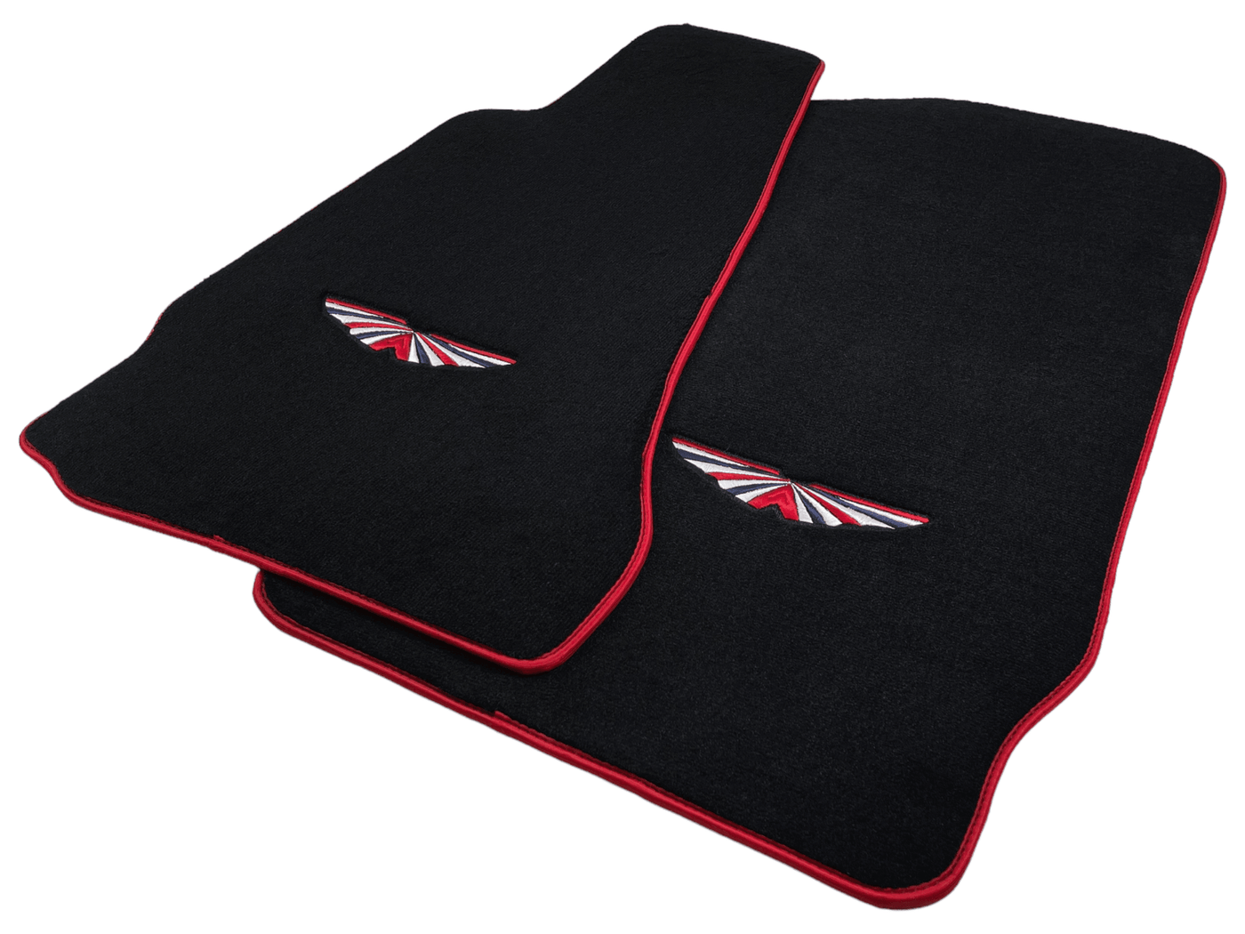 Black Floor Mats For Aston Martin V8 Vantage (2005–2023) Red Trim - AutoWin