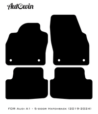 Black Floor Mats for Audi A1 - 5-door Hatchback (2019-2024) | Fighter Jet Edition - AutoWin