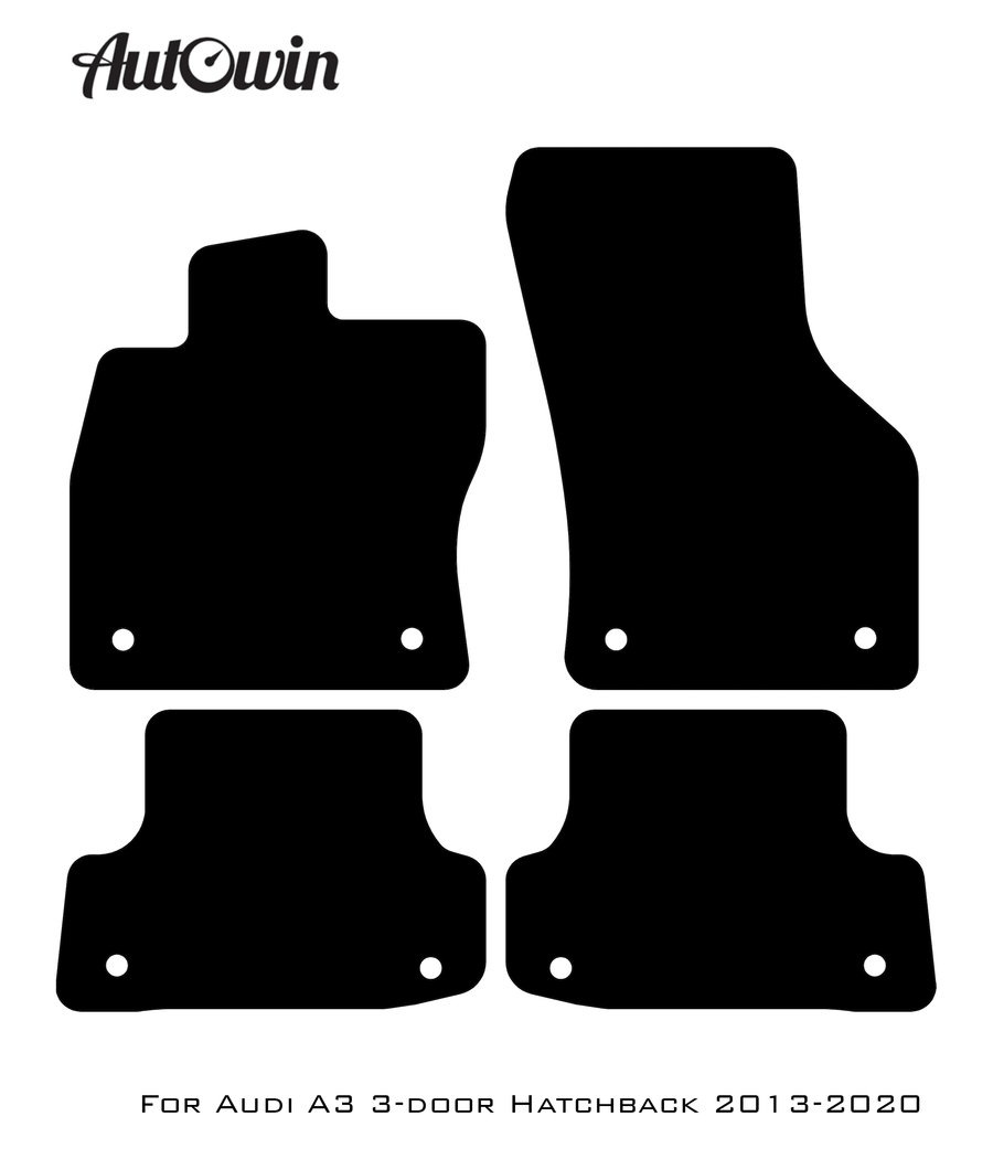 Black Floor Mats for Audi A3 - 3-door Hatchback (2013-2020) | No Steps - AutoWin