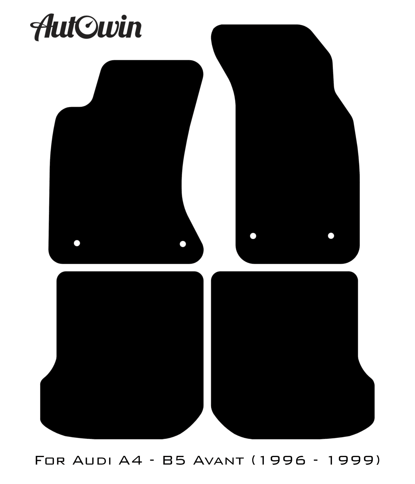 Black Floor Mats for Audi A4 - B5 Avant (1996 - 1999) | No Steps - AutoWin