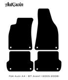 Black Floor Mats for Audi A4 - B7 Avant (2005-2008) With Orange Alcantara | ER56 Design - AutoWin