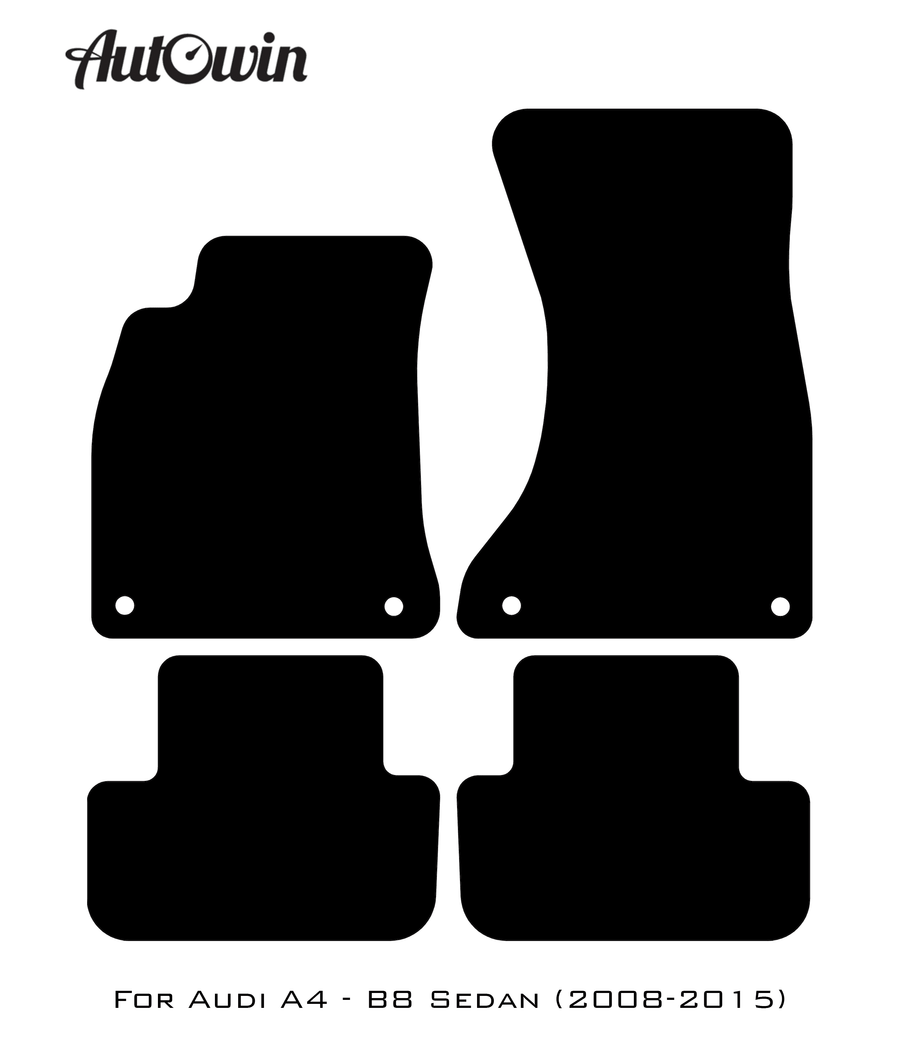 Black Floor Mats for Audi A4 - B8 Sedan (2008-2015) | No Steps - AutoWin
