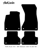 Black Floor Mats for Audi A4 - B9 Sedan (2015-2018) | Fighter Jet Edition - AutoWin