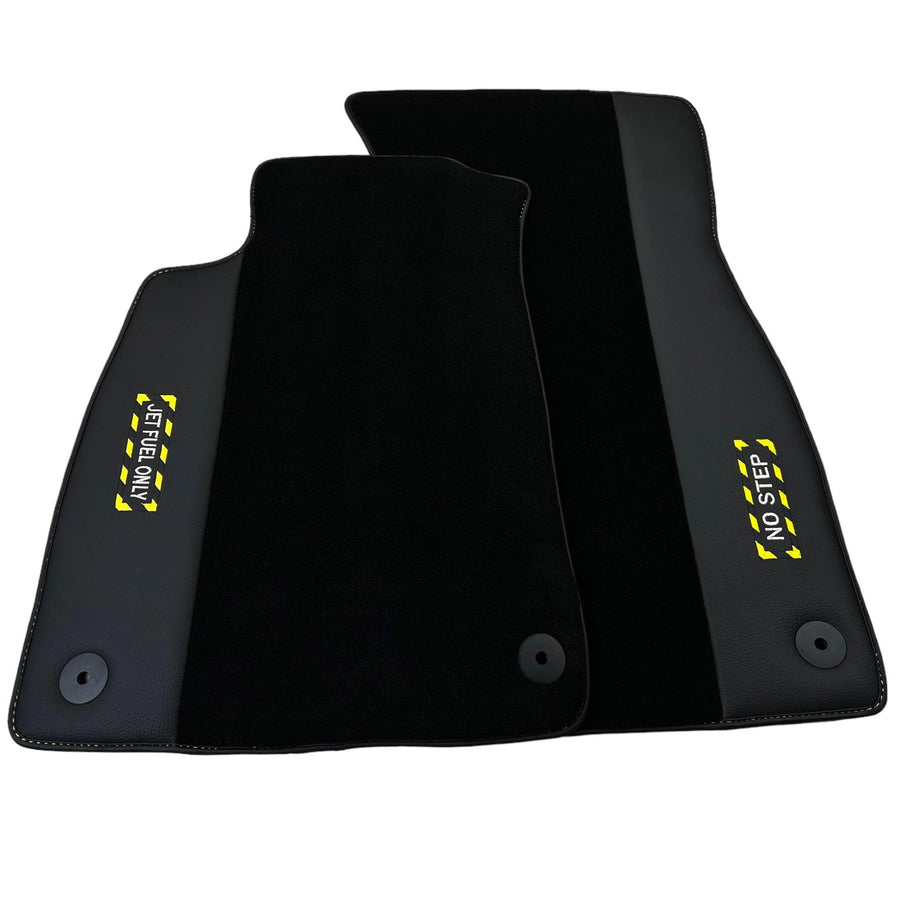 Black Floor Mats for Audi A5 - 8F7 Convertible (2009-2017) | Fighter Jet Edition - AutoWin