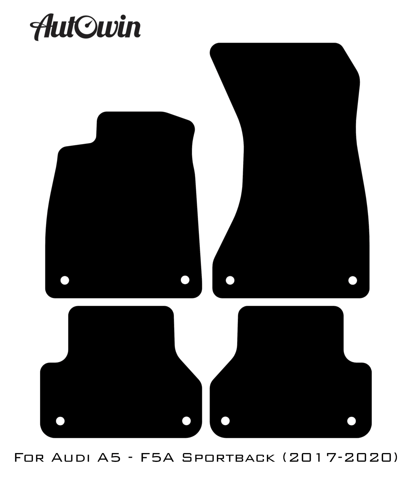 Black Floor Mats for Audi A5 - F5A Sportback (2017-2020) | No Steps - AutoWin