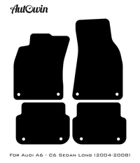Black Floor Mats for Audi A6 - C6 Sedan Long (2004-2008) | Fighter Jet Edition - AutoWin