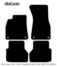 Black Floor Mats for Audi A6 - C8 Allroad Quattro (2019-2023) | No Steps - AutoWin