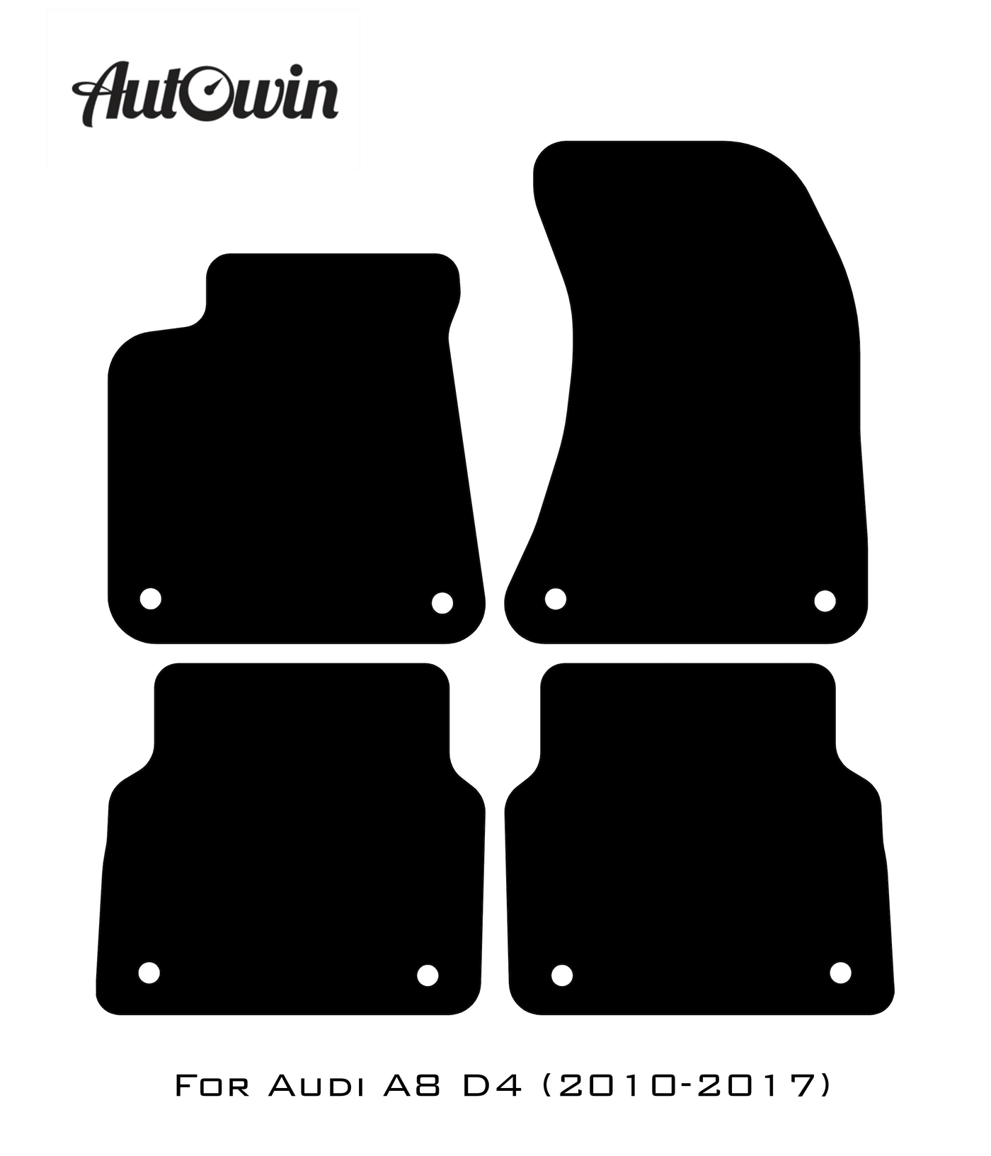 Black Floor Mats for Audi A8 D4 (2010-2017) | Fighter Jet Edition - AutoWin