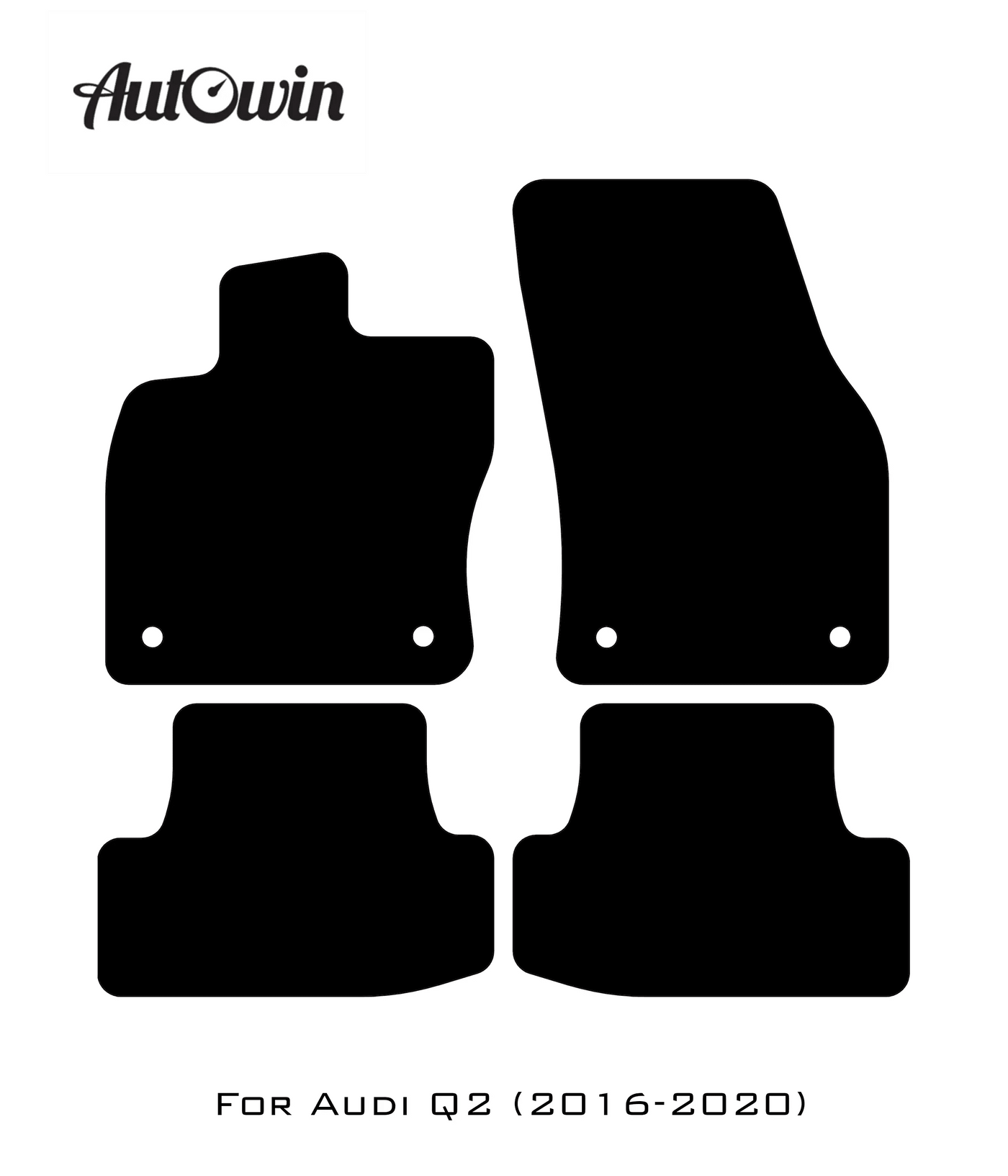 Black Floor Mats for Audi Q2 (2016-2020) | Fighter Jet Edition - AutoWin