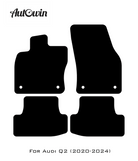 Black Floor Mats for Audi Q2 (2020-2024) With Orange Alcantara | ER56 Design - AutoWin