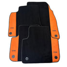 Black Floor Mats for Audi Q3 8U (2011-2018) With Orange Alcantara | ER56 Design - AutoWin