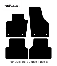 Black Floor Mats for Audi Q3 8U (2011-2018) With Orange Alcantara | ER56 Design - AutoWin