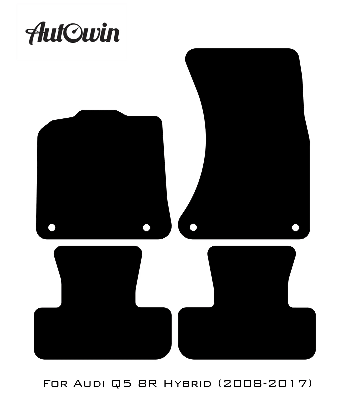 Black Floor Mats for Audi Q5 8R Hybrid (2008-2017) | Fighter Jet Edition - AutoWin