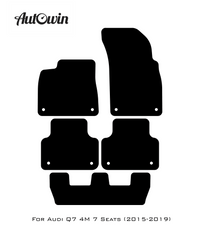 Black Floor Mats for Audi Q7 4M (2015-2019) | Fighter Jet Edition - AutoWin
