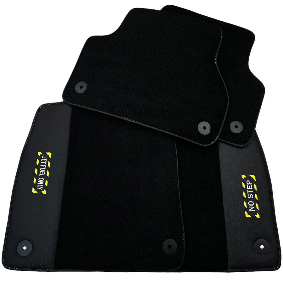 Black Floor Mats for Audi Q7 4M (2019-2023) | Fighter Jet Edition - AutoWin