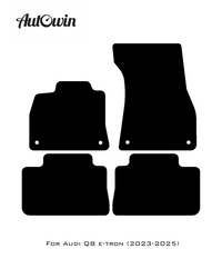 Black Floor Mats for Audi Q8 e-tron (2023-2025) With Orange Alcantara | ER56 Design - AutoWin