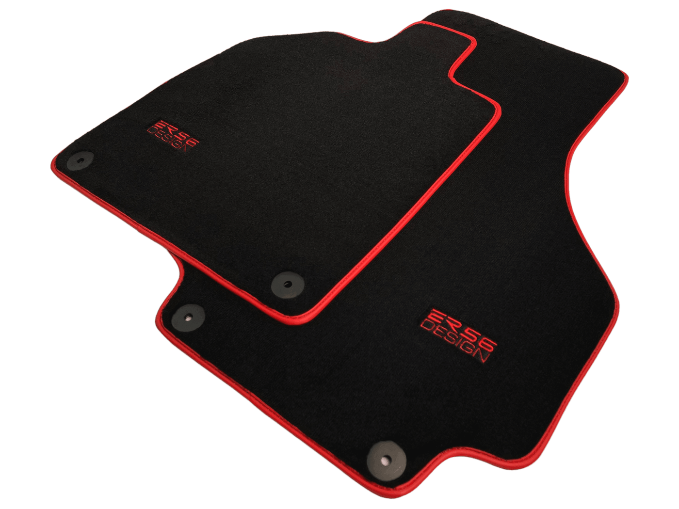 Black Floor Mats For Audi R8 2015-2023 ER56 Design Red Trim - AutoWin