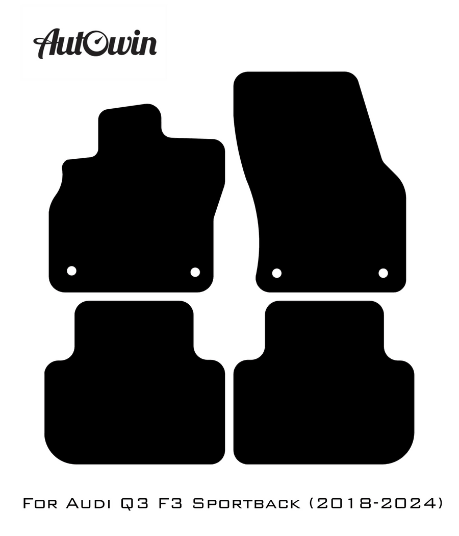 Black Floor Mats for AudiQ3 F3 Sportback (2018-2024) | Fighter Jet Edition - AutoWin