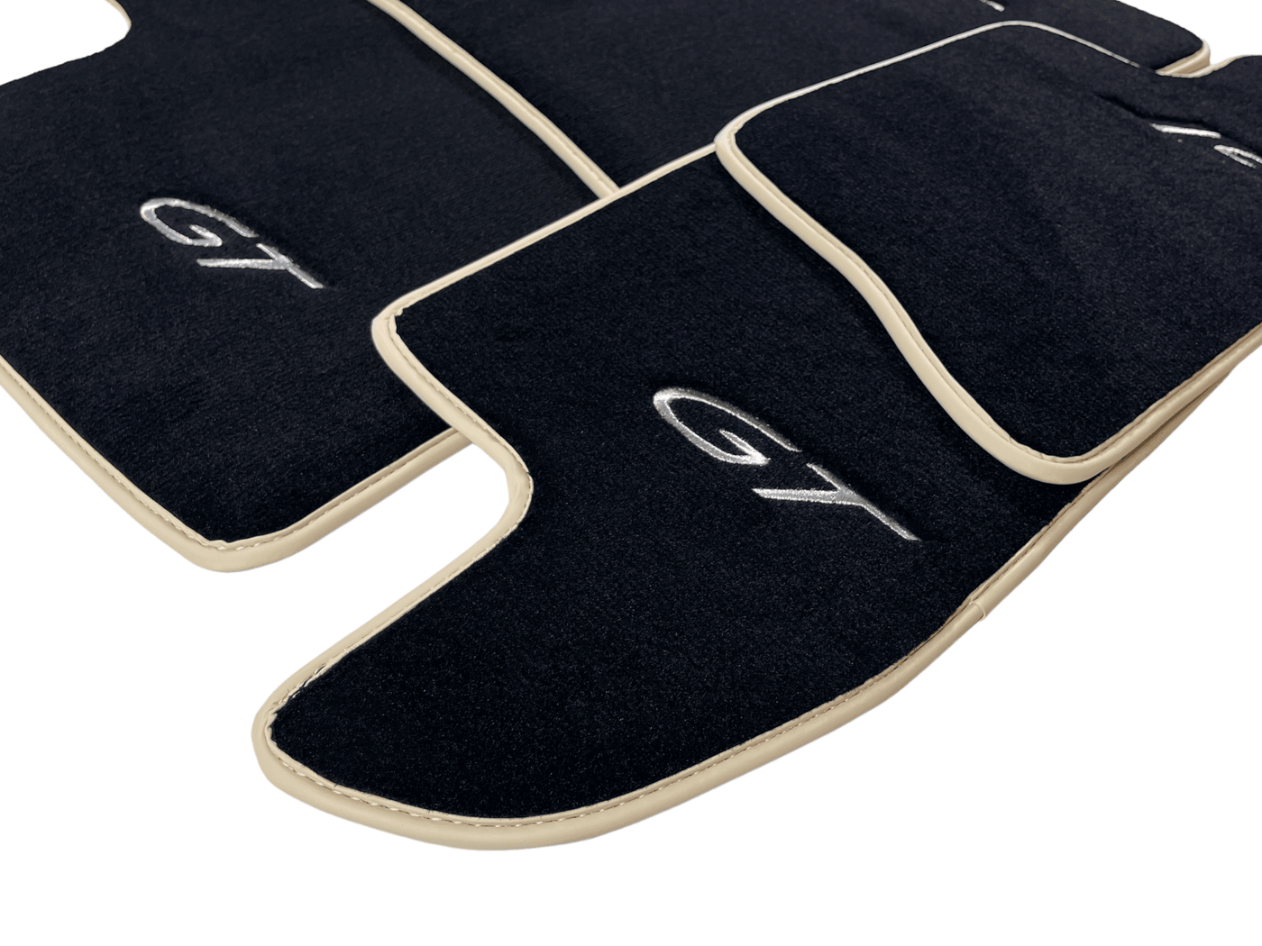 Black Floor Mats For Bentley Continental GT 2003–2011 With Beige Trim - AutoWin