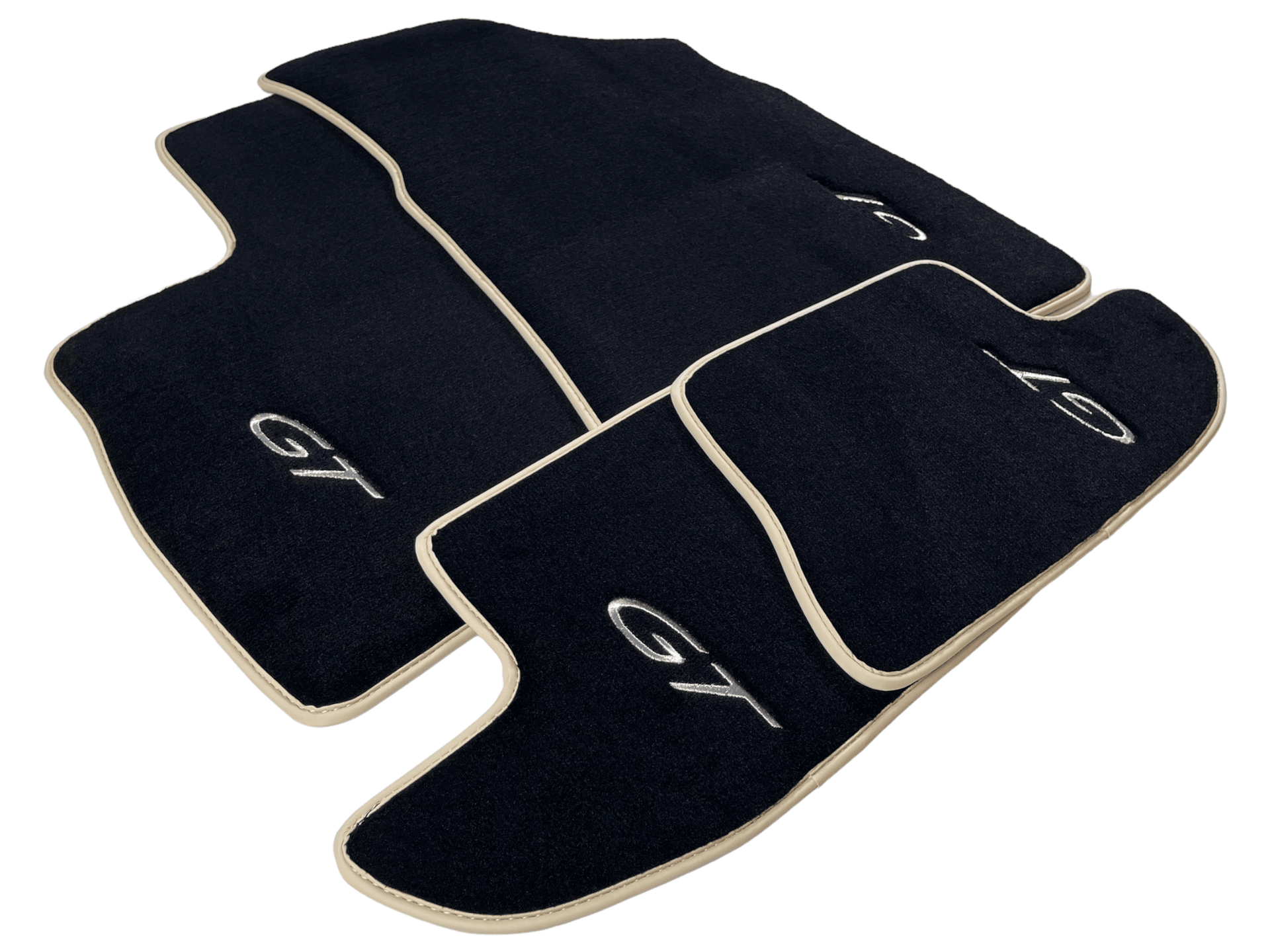 Black Floor Mats For Bentley Continental GT 2003–2011 With Beige Trim - AutoWin