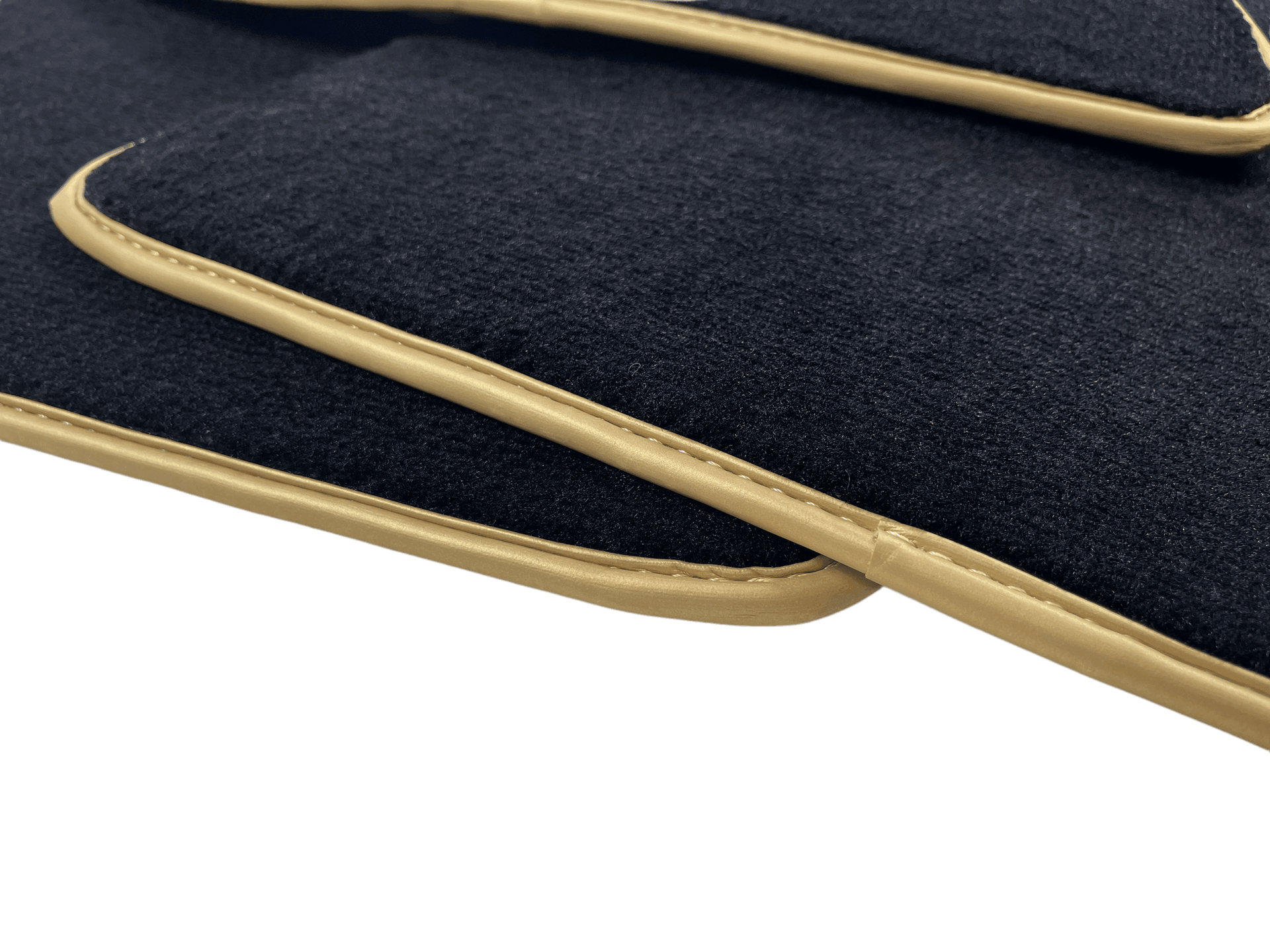 Black Floor Mats For Bentley Continental GT 2003–2011 With Gold Color Trim - AutoWin