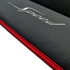 Black Floor Mats for Bentley Flying Spur (2013-2019) with Leather | Red Trim - AutoWin