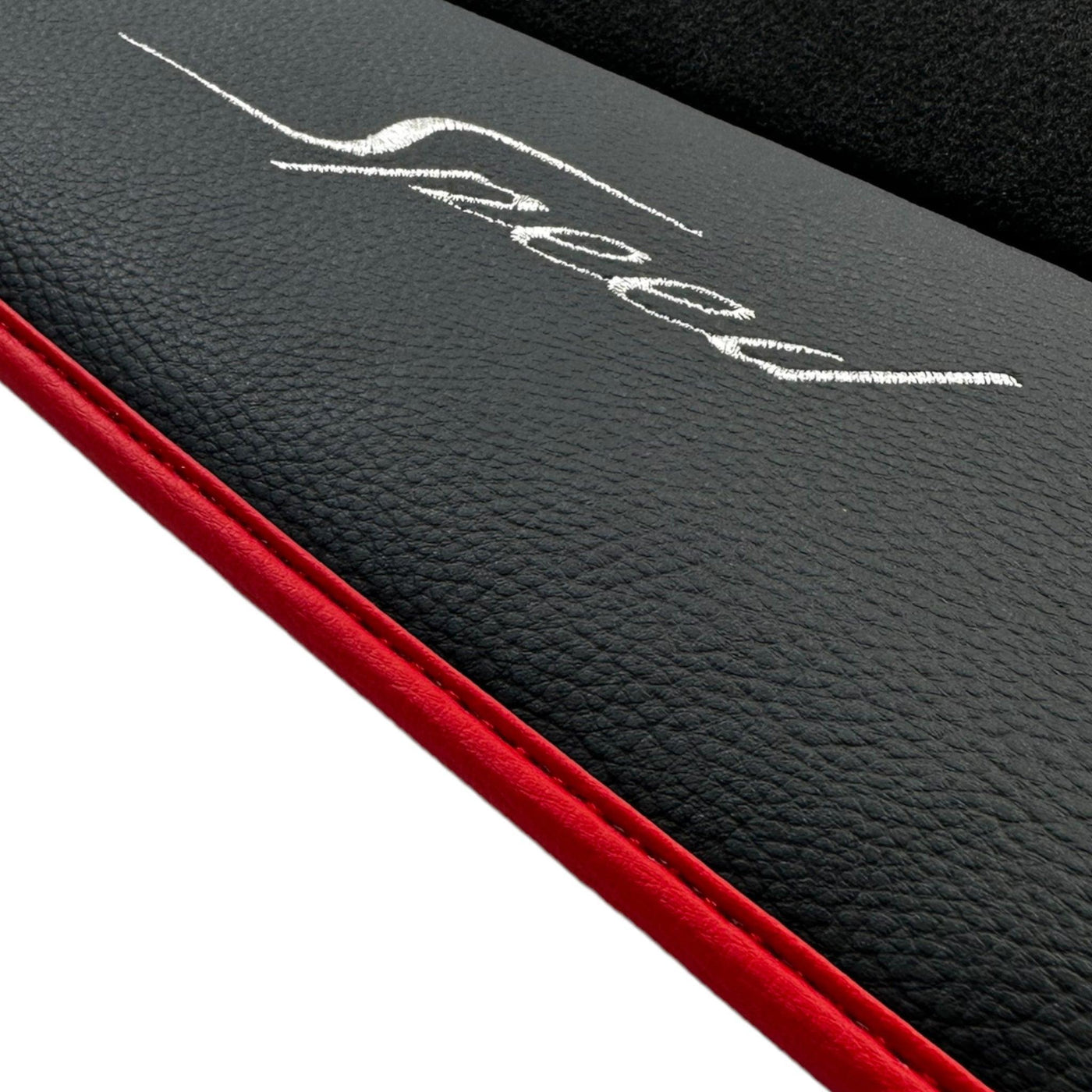 Black Floor Mats for Bentley Flying Spur (2013-2019) with Leather | Red Trim - AutoWin