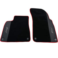 Black Floor Mats for Bentley Mulsanne (2010-2020) with Leather | Red Trim - AutoWin
