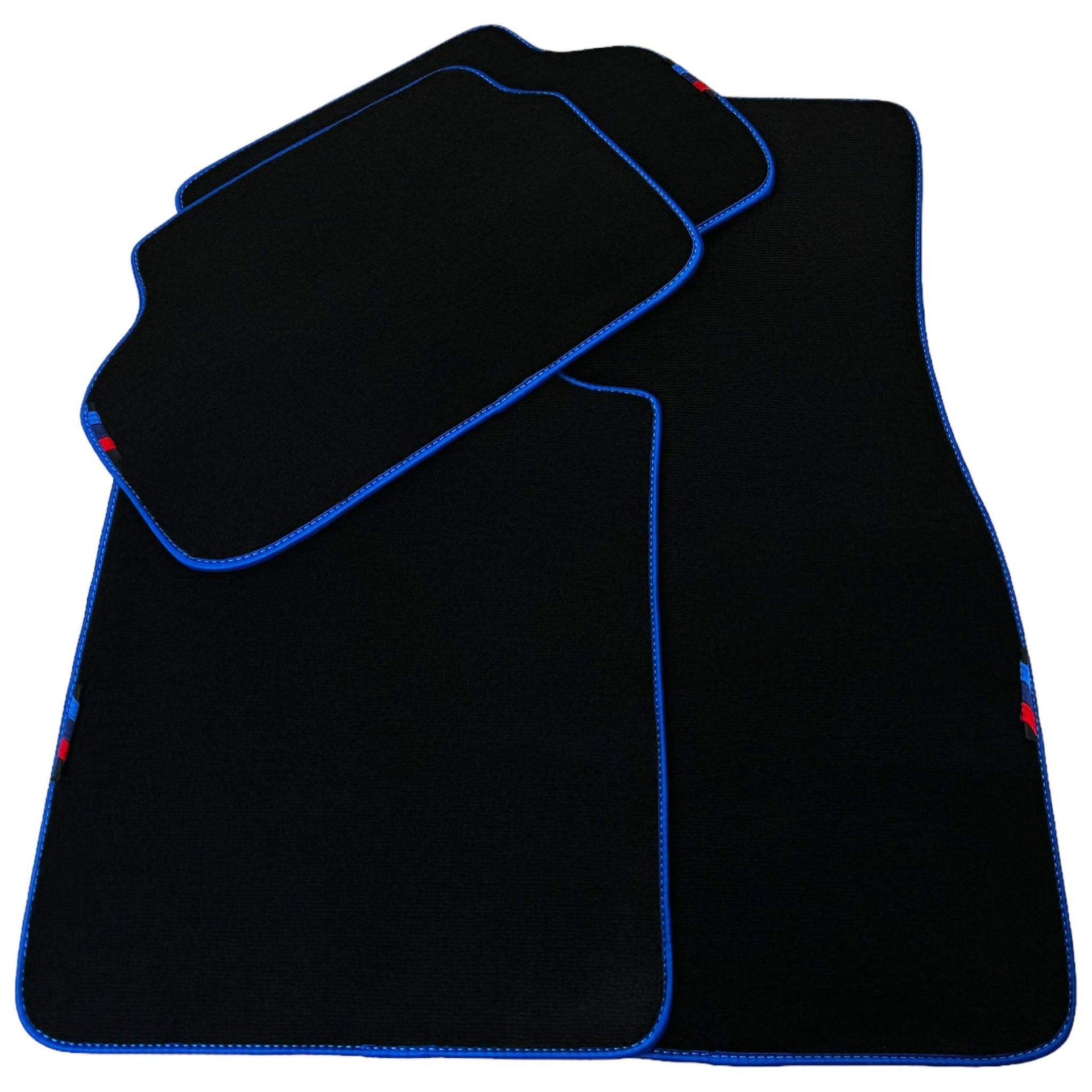 Black Floor Mats For BMW 1 Series F20 | Blue Trim - AutoWin