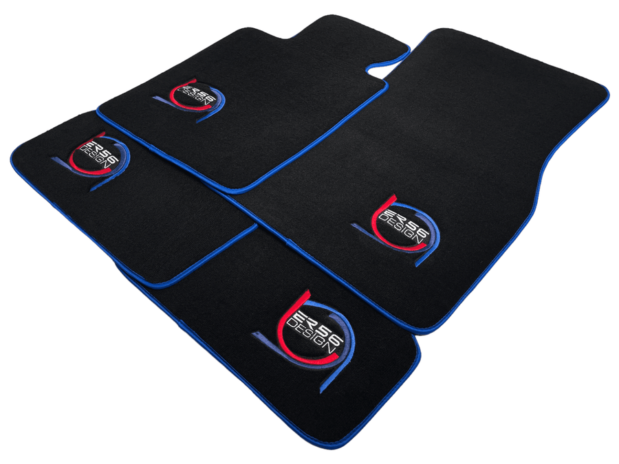 Black Floor Mats For BMW 2 Series G42 2-door Coupe ER56 Design Limited Edition Blue Trim - AutoWin