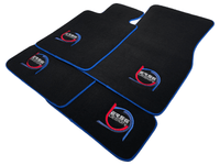 Black Floor Mats For BMW 3 Series E30 2-doors Coupe ER56 Design Limited Edition Blue Trim - AutoWin