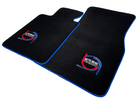 Black Floor Mats For BMW 3 Series E30 4-doors Sedan ER56 Design Limited Edition Blue Trim - AutoWin