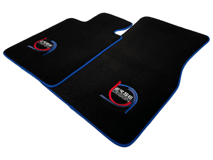 Black Floor Mats For BMW 3 Series E36 4-door Sedan ER56 Design Limited Edition Blue Trim - AutoWin