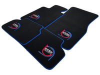 Black Floor Mats For BMW 3 Series E46 Convertible ER56 Design Limited Edition Blue Trim - AutoWin