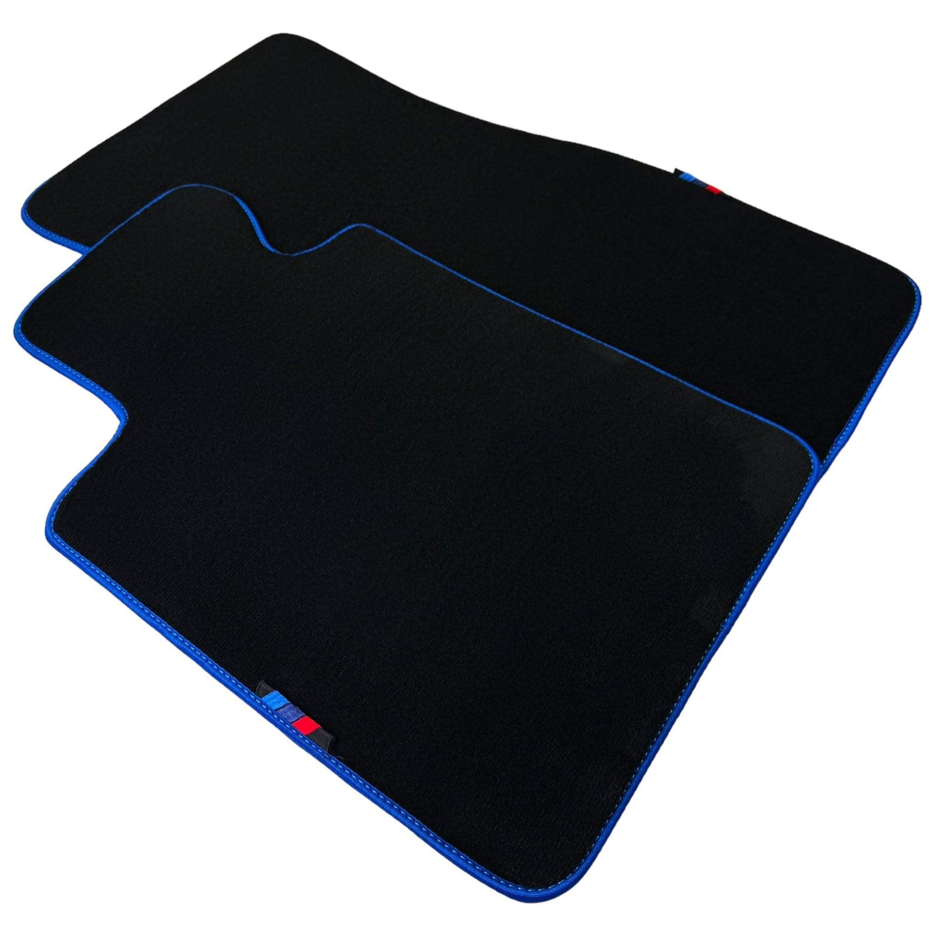Black Floor Mats For BMW 5 Series E60 | Blue Trim - AutoWin