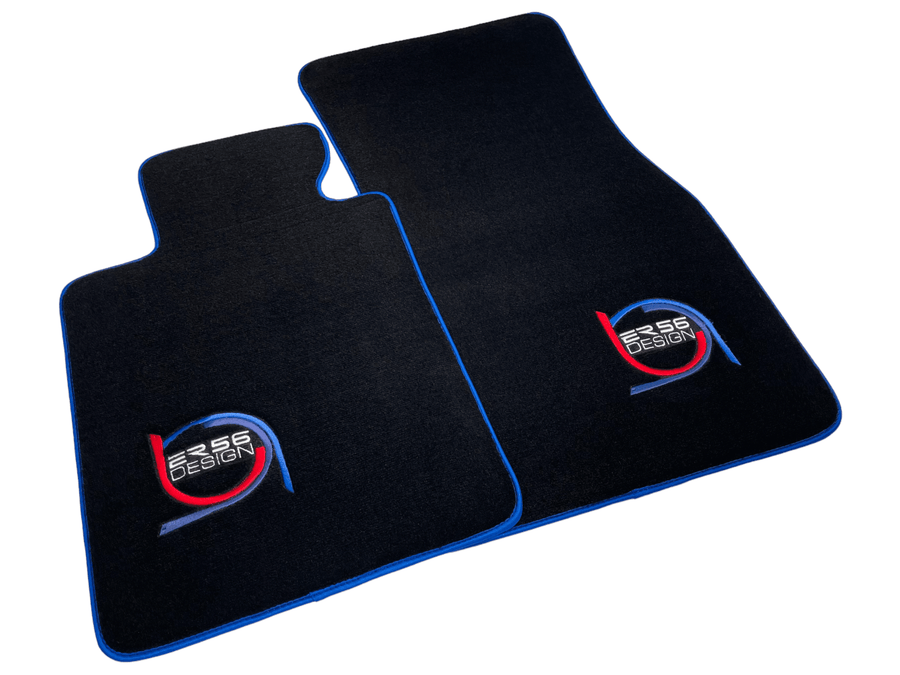Black Floor Mats For BMW 6 Series E64 Convertible ER56 Design Limited Edition Blue Trim - AutoWin