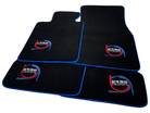 Black Floor Mats For BMW 7 Series E32 ER56 Design Limited Edition Blue Trim - AutoWin