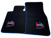 Black Floor Mats For BMW 7 Series E38 ER56 Design Limited Edition Blue Trim - AutoWin