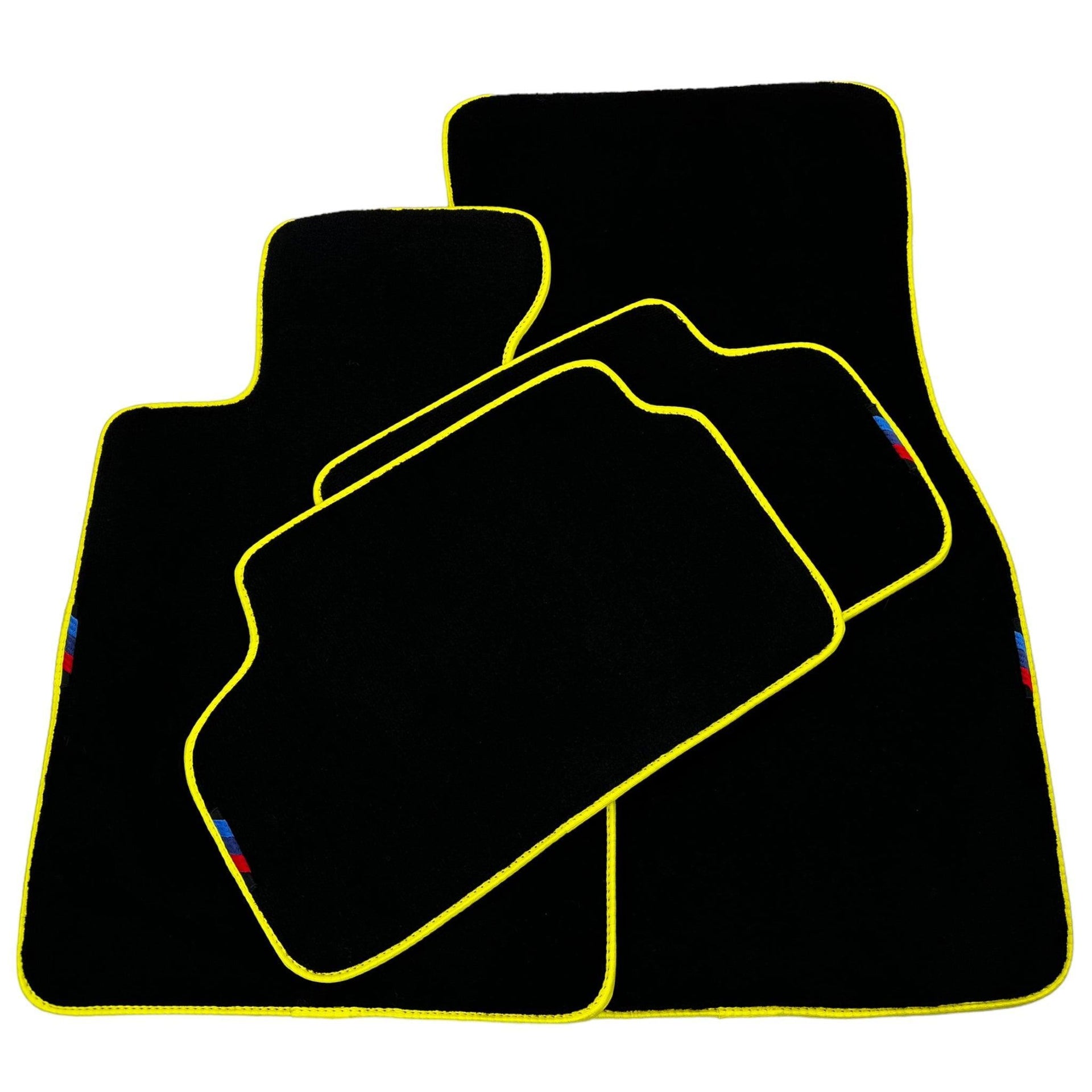 Black Floor Mats For BMW 7 Series G11 | Yellow Trim AutoWin Brand - AutoWin
